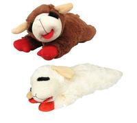 HDP MultiPet Lambchop Brown 10" with Squeaker Color:White/Brown Set
