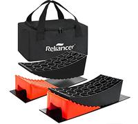 HDPE Curved RV Leveling System for Travel Trailers,Include 2 Camper Levelers,2 Chocks,2 Anti-Slip Rubber Mats,1 Carrying Bag,Up to 35000lbs,Faster and Preciser Leveling Than Camper Leveling Blocks