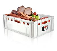 HDPE plastic kadax meat box, butcher 60 x 40 cm, E2 meat box with comfortable handles, boxes, eurobox, storage box, butcher, butter box (40 liters)