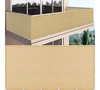 HDPE Privacy Net Fence Screen - 2m x 2m 180g/m² Weatherproof Balcony Cover Wind Protection for Garden Balcony Sports Field - Yellow Eyelet Design