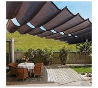 HDPE Shade Sail, 95% UV Protection Canopy, Waterproof & Breathable Shade Net, Retractable Wave Design with Accessories, Outdoor Sunshade (W0.8*L7m/W2.62*L22.96ft)