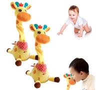 HDQQEU Volume Control Singing Dancing Giraffe Toy Ultra-Soft Interactive Talking Giraffe Speaking Toy for 1-3 Years Old Boys Girls Gift Encourage Speech (2PC)