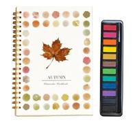 HDQQEU Watercolour Workbook 12 Colors Water Painting Books With Paint Brush, Beginner-Friendly Watercolour Workbooks, Water Colouring Practice Book Art Craft Kits For Adults Kids (Autumn)