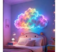 HDQQUD DIY USB-Powered Thundercloud Led Light Decor,3D Multicolor Thunder Cloud Light,Adjustable Big Fluffy Thundercloud Night Lights for Bedroom & Gaming Room Wall (300CM)