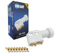 HDSAT HD404 LNB Quad Full HD 4K Parabolic Head 4 Outputs 0.1dB + 8 F Plugs
