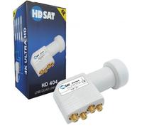 HDSAT HD404 LNB Quad Full HD 4K Parabolic Head 4 Outputs 0.1dB Compatible Astra EUTELSAT
