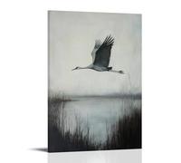 HDSCLMYY A Crane Lifting Into Flight Above A Quiet Marsh, Slender Wings Painted over A Muted Morning Sky. Trendy Hanging Wall Art Decorative Mural Poster24x36inch(60x90cm)