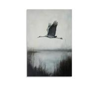 HDSCLMYY A Crane Lifting Into Flight Above A Quiet Marsh, Slender Wings Painted over A Muted Morning Sky. Trendy Hanging Wall Art Decorative Mural Poster08x12inch(20x30cm)