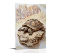 HDSCLMYY A Desert Tortoise Resting Beneath A Sun-bleached Rock, Painted Gently over A Pastel Cream Landscape. Trendy Hanging Wall Art Decorative Mural Poster12x18inch(30x45cm)