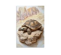 HDSCLMYY A Desert Tortoise Resting Beneath A Sun-bleached Rock, Painted Gently over A Pastel Cream Landscape. Trendy Hanging Wall Art Decorative Mural Poster08x12inch(20x30cm)