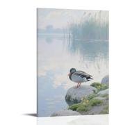 HDSCLMYY A Duck on The Shore, Tucking Its Head Under Its Wing to Sleep Trendy Hanging Wall Art Decorative Mural Poster24x36inch(60x90cm)
