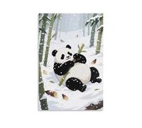 HDSCLMYY A Giant Panda Rolling in The Snow, Body Covered with Snow Trendy Hanging Wall Art Decorative Mural Poster12x18inch(30x45cm)