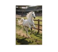 HDSCLMYY A Horse Running Inside The Fence, Hooves Tapping The Ground Trendy Hanging Wall Art Decorative Mural Poster08x12inch(20x30cm)