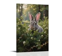 HDSCLMYY A Rabbit Hiding behind The Bush, Only Ears Exposed Trendy Hanging Wall Art Decorative Mural Poster08x12inch(20x30cm)