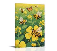 HDSCLMYY A Swarm of Bees Flying Around Flowers, Collecting Pollen Trendy Hanging Wall Art Decorative Mural Poster12x18inch(30x45cm)