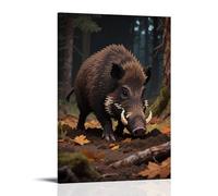 HDSCLMYY A Wild Boar Rooting in The Woods, Looking for Food Trendy Hanging Wall Art Decorative Mural Poster08x12inch(20x30cm)