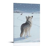HDSCLMYY A Wolf Tracking Prey in The Snow, Footprints Clear Trendy Hanging Wall Art Decorative Mural Poster16x24inch(40x60cm)