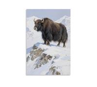 HDSCLMYY A Yak Stands on The Snow Mountain, Thick Fur Resistant to Cold Trendy Hanging Wall Art Decorative Mural Poster12x18inch(30x45cm)