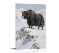 HDSCLMYY A Yak Stands on The Snow Mountain, Thick Fur Resistant to Cold Trendy Hanging Wall Art Decorative Mural Poster20x30inch(50x75cm)