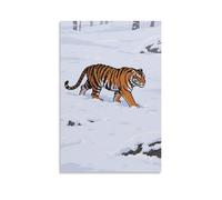 HDSCLMYY An Adult Siberian Tiger Walking in Snow, Tail Swinging Slightly Trendy Hanging Wall Art Decorative Mural Poster24x36inch(60x90cm)