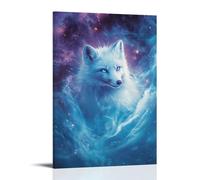 HDSCLMYY Animal Poster: Arctic Fox in Ethereal Northern Lights Trendy Hanging Wall Art Decorative Mural Poster24x36inch(60x90cm)