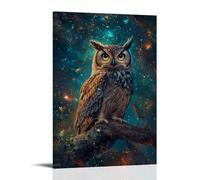 HDSCLMYY Animal Poster: Cosmic Owl - Keeper of Starlight Secrets Trendy Hanging Wall Art Decorative Mural Poster16x24inch(40x60cm)