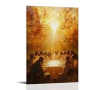 HDSCLMYY Christianity: The Last Supper - A Divine Gathering in Golden Light Trendy Hanging Wall Art Decorative Mural Poster12x18inch(30x45cm)