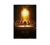 HDSCLMYY Christianity - The Last Supper: A Divine Gathering in Golden Light Trendy Hanging Wall Art Decorative Mural Poster12x18inch(30x45cm)