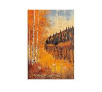 HDSCLMYY Landscape - Golden Autumn by The Alpine Lake Trendy Hanging Wall Art Decorative Mural Poster16x24inch(40x60cm)