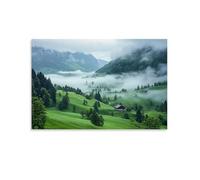 HDSCLMYY Landscape - Misty Morning Over The Swiss Alps Trendy Hanging Wall Art Decorative Mural Poster12x18inch(30x45cm)