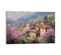 HDSCLMYY Landscape - Spring Blossoms in An Italian Village Trendy Hanging Wall Art Decorative Mural Poster24x36inch(60x90cm)