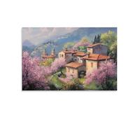 HDSCLMYY Landscape - Spring Blossoms in An Italian Village Trendy Hanging Wall Art Decorative Mural Poster24x36inch(60x90cm)
