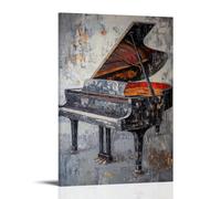 HDSCLMYY Musical Instruments Oil Painting- Melodic Whispers of A Grand Piano Captured in Rich Oil Textures Trendy Hanging Wall Art Decorative Mural Poster16x24inch(40x60cm)