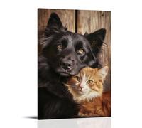 HDSCLMYY Pet Poster Harmony, Best Friends Forever Trendy Hanging Wall Art Decorative Mural Poster12x18inch(30x45cm)