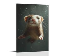 HDSCLMYY Pet Poster Magic, Mischievous Ferret Fun Trendy Hanging Wall Art Decorative Mural Poster16x24inch(40x60cm)
