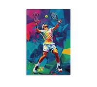HDSCLMYY Sports Poster - Tennis- Geometric Serve Motion in Pop Art Trendy Hanging Wall Art Decorative Mural Poster20x30inch(50x75cm)