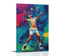 HDSCLMYY Sports Poster - Tennis- Geometric Serve Motion in Pop Art Trendy Hanging Wall Art Decorative Mural Poster08x12inch(20x30cm)