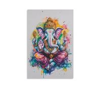 HDSCLMYY Vibrant Watercolor Ganesha Print for Spiritual And Calm Room Style Trendy Hanging Wall Art Decorative Mural Poster08x12inch(20x30cm)