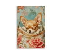 HDSCLMYY Victorian-Era Illustration of A Majestic Chihuahua Sleeping in Silk Purse Trendy Hanging Wall Art Decorative Mural Poster08x12inch(20x30cm)