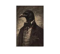 HDSCLMYY Victorian-Era Illustration of A Majestic Crow Solving A Murder with A Bloodstained Cravat in Its Beak Trendy Hanging Wall Art Decorative Mural Poster12x18inch(30x45cm)