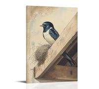 HDSCLMYY Victorian-Era Illustration of A Majestic Swallow Building Nest in Stable Rafter Trendy Hanging Wall Art Decorative Mural Poster08x12inch(20x30cm)