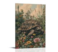 HDSCLMYY Victorian-Era Illustration of A Majestic Tortoise Moving Through Herb Garden Trendy Hanging Wall Art Decorative Mural Poster08x12inch(20x30cm)