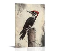 HDSCLMYY Victorian-Era Illustration of A Majestic Woodpecker Tapping Secret Codes Into A Telegraph Pole Trendy Hanging Wall Art Decorative Mural Poster08x12inch(20x30cm)