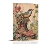 HDSCLMYY Victorian-Era Illustration of A Majestic Wren Building A Nest in A Boot Trendy Hanging Wall Art Decorative Mural Poster08x12inch(20x30cm)