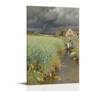 HDSCLMYY Wheat Field Edge Scenic Autumn View Trendy Hanging Wall Art Decorative Mural Poster08x12inch(20x30cm)