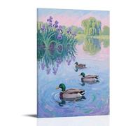 HDSCLMYY Wild Ducks Resting on The Lake Surface, Wings Folded Against Their Bodies Trendy Hanging Wall Art Decorative Mural Poster16x24inch(40x60cm)