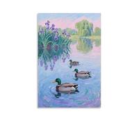 HDSCLMYY Wild Ducks Resting on The Lake Surface, Wings Folded Against Their Bodies Trendy Hanging Wall Art Decorative Mural Poster12x18inch(30x45cm)