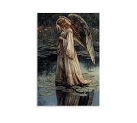 HDSCLMYY Wind Flows through The Angel’s Robes, But in The Lake Her Reflection Stands Utterly Still. Trendy Hanging Wall Art Decorative Mural Poster20x30inch(50x75cm)