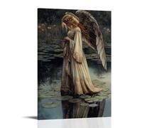 HDSCLMYY Wind Flows through The Angel’s Robes, But in The Lake Her Reflection Stands Utterly Still. Trendy Hanging Wall Art Decorative Mural Poster12x18inch(30x45cm)