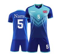 HDSD Personalised Football Shirt&Short for Men Women Boy Girl with Name Number Team Logo Custom Football Kit for Kids Adults Colorblue
